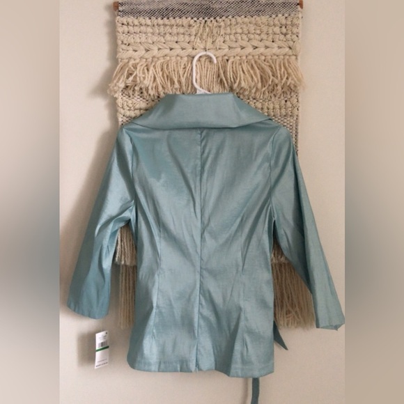 NWT Alex Evenings Taffeta 3/4 Sleeve Formal Blouse Top Dress Shirt Large - Picture 6 of 6